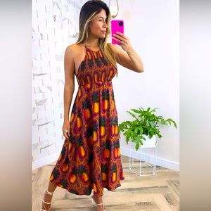 Farm Rio midi pineapple dress